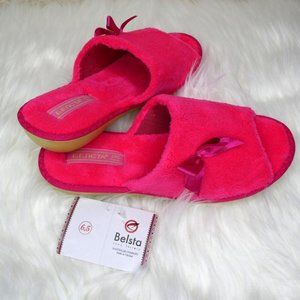 Belsta Hot Pink Open Toe Slippers